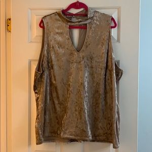 Velvet sleeveless top